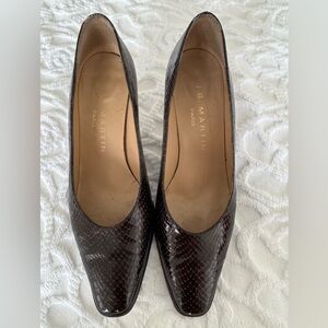 J B Martin Paris Snakeskin Leather Pumps